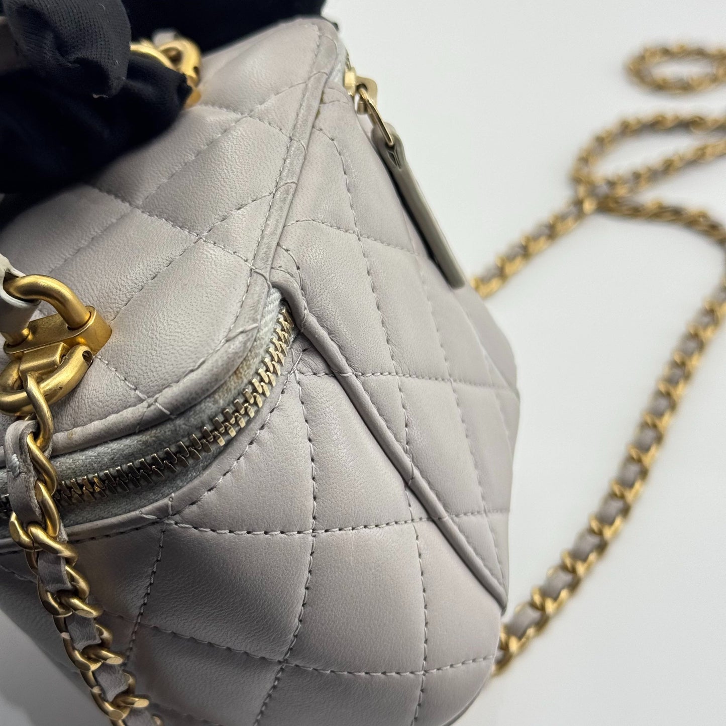 Chanel - Mini Box Bag - Leather - Grey