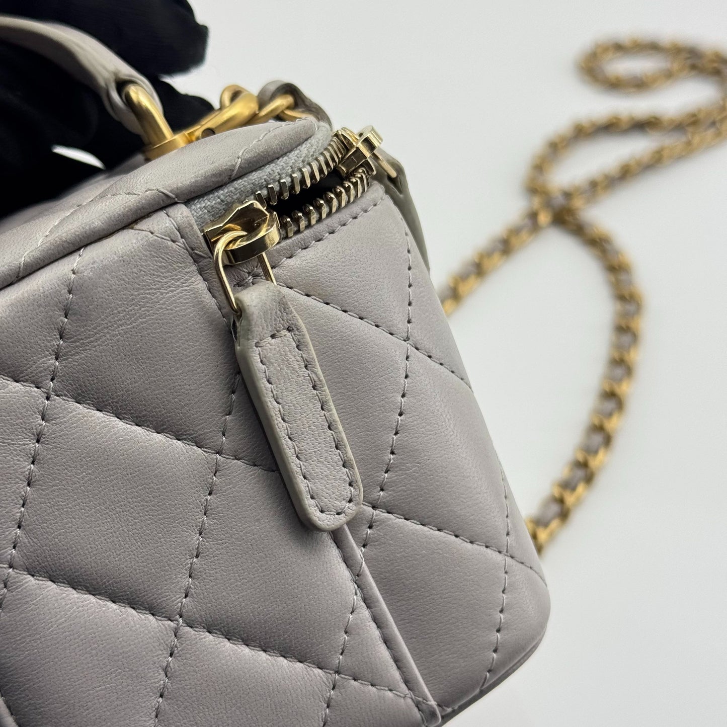 Chanel - Mini Box Bag - Leather - Grey