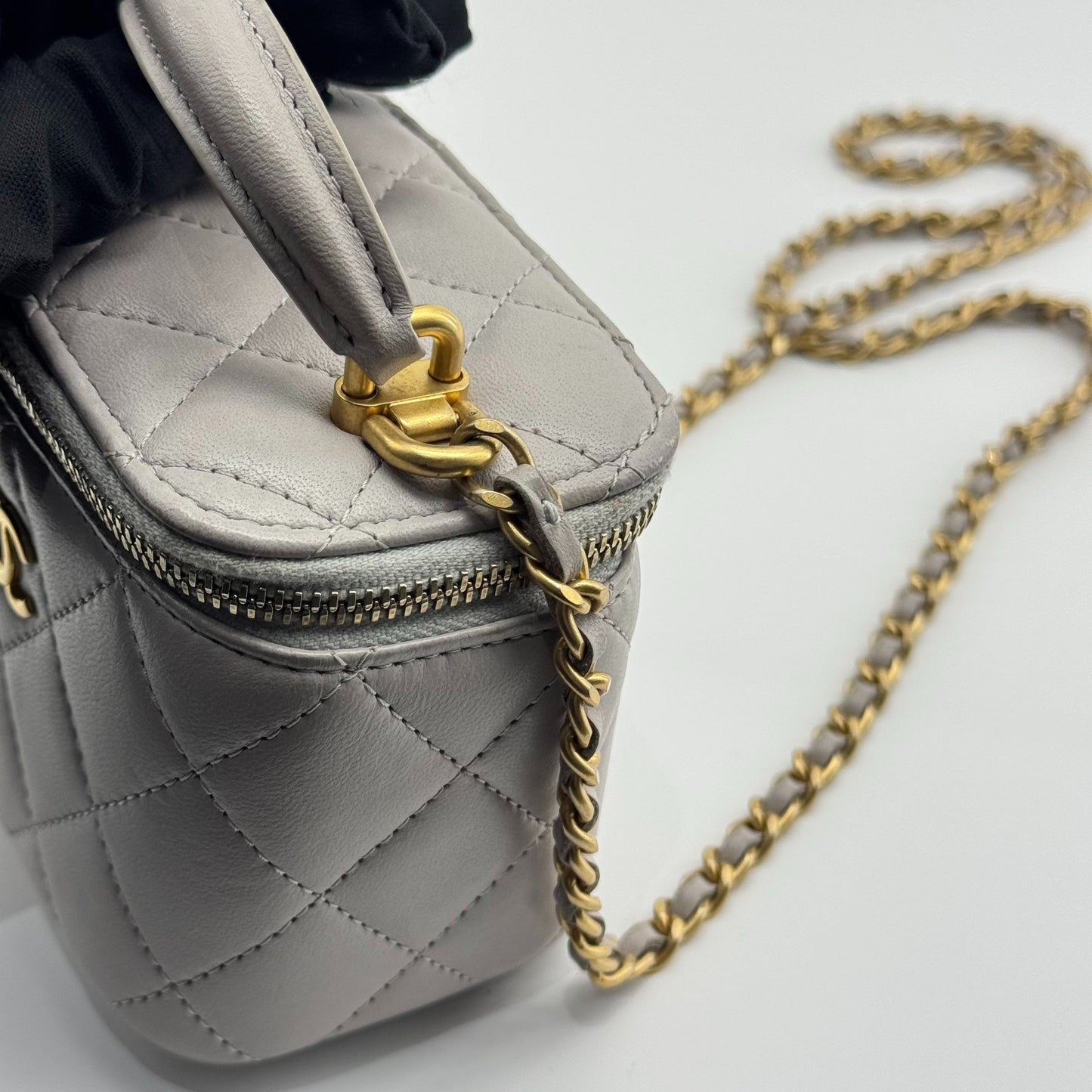Chanel - Mini Box Bag - Leather - Grey
