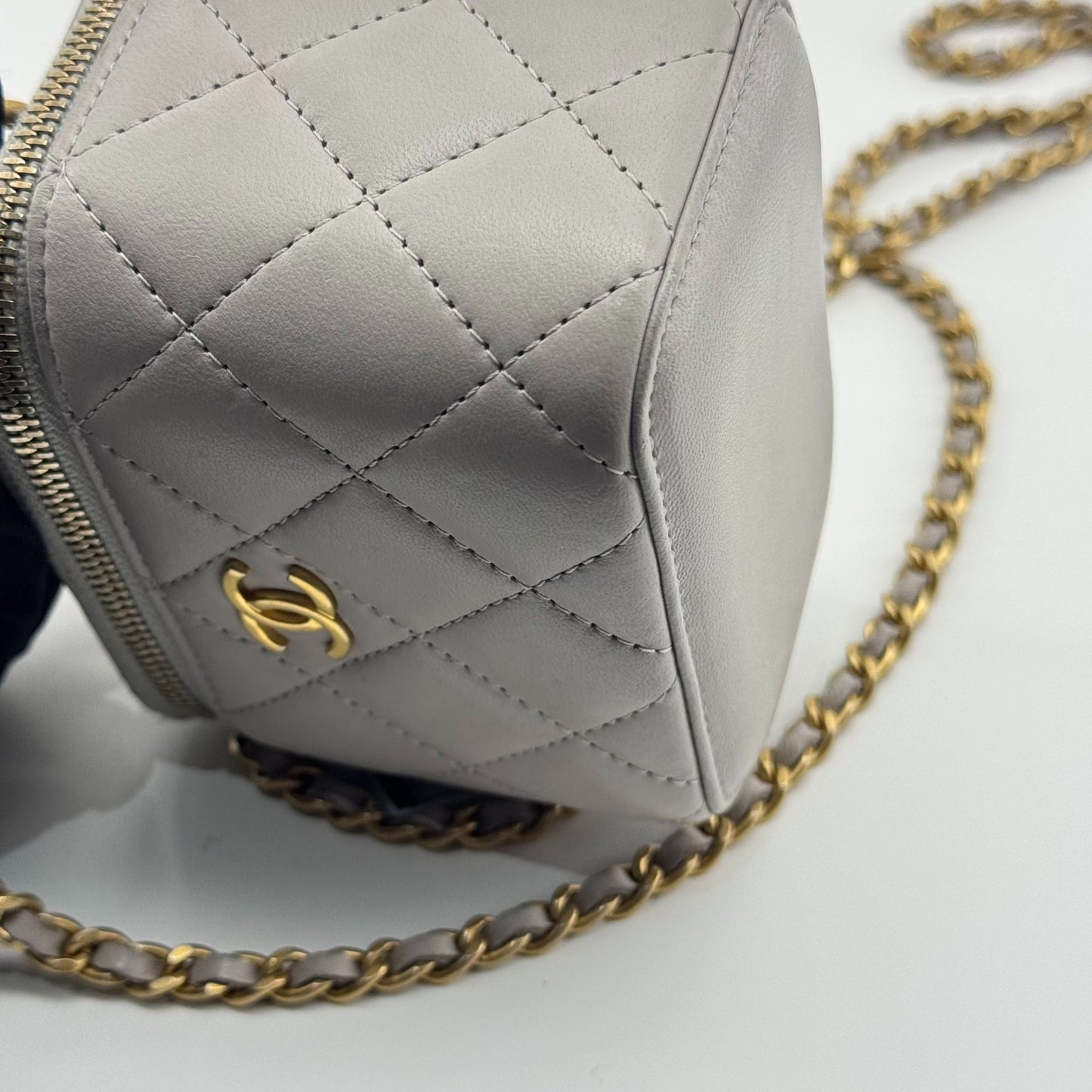 Chanel - Mini Box Bag - Leather - Grey