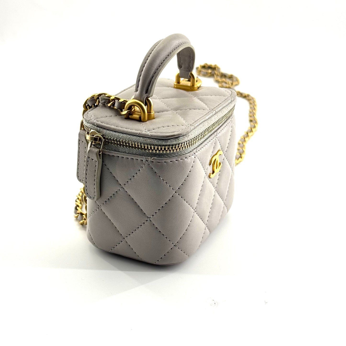 Chanel - Mini Box Bag - Leather - Grey