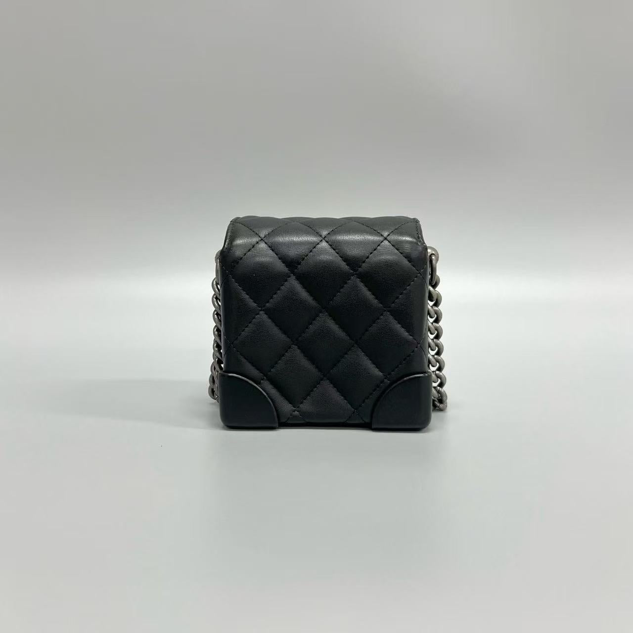 Chanel - Mini Box Bag - Lambskin leather - Black - (mini)
