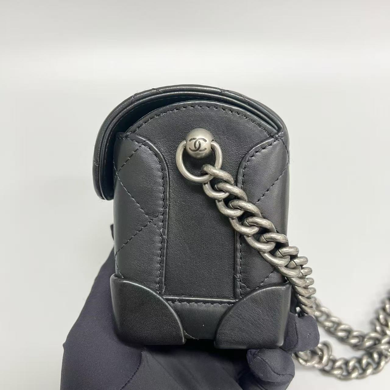 Chanel - Mini Box Bag - Lambskin leather - Black - (mini)