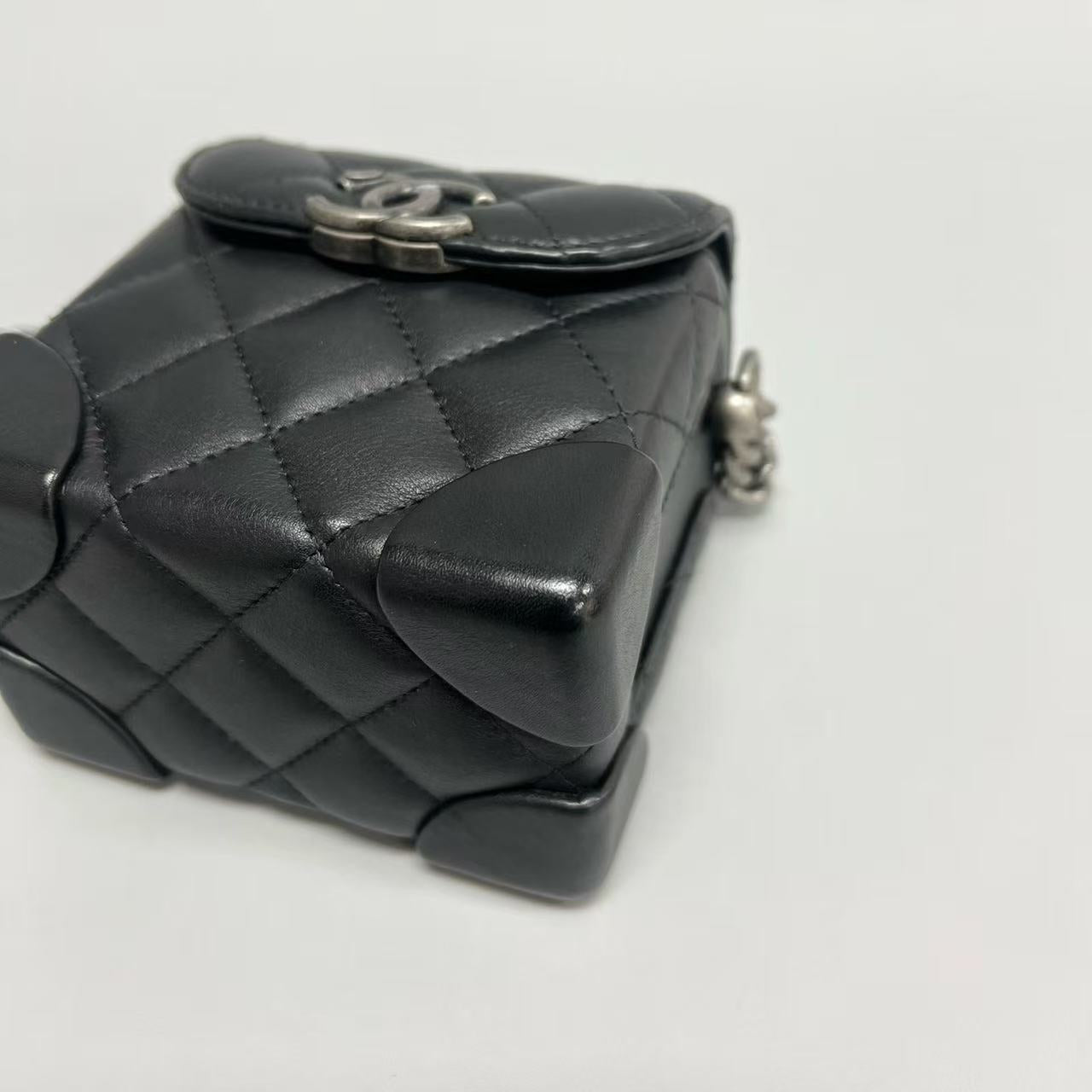 Chanel - Mini Box Bag - Lambskin leather - Black - (mini)