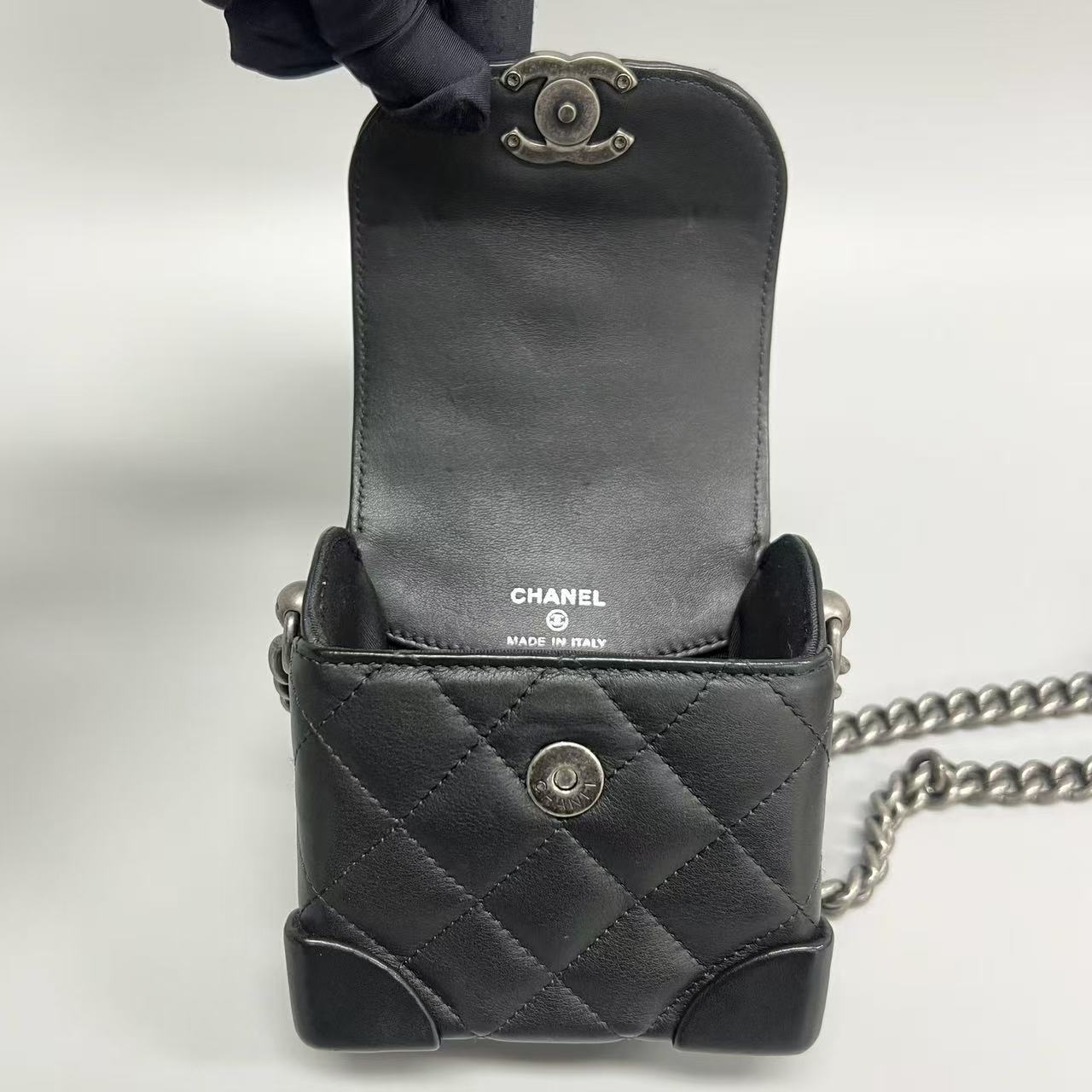 Chanel - Mini Box Bag - Lambskin leather - Black - (mini)