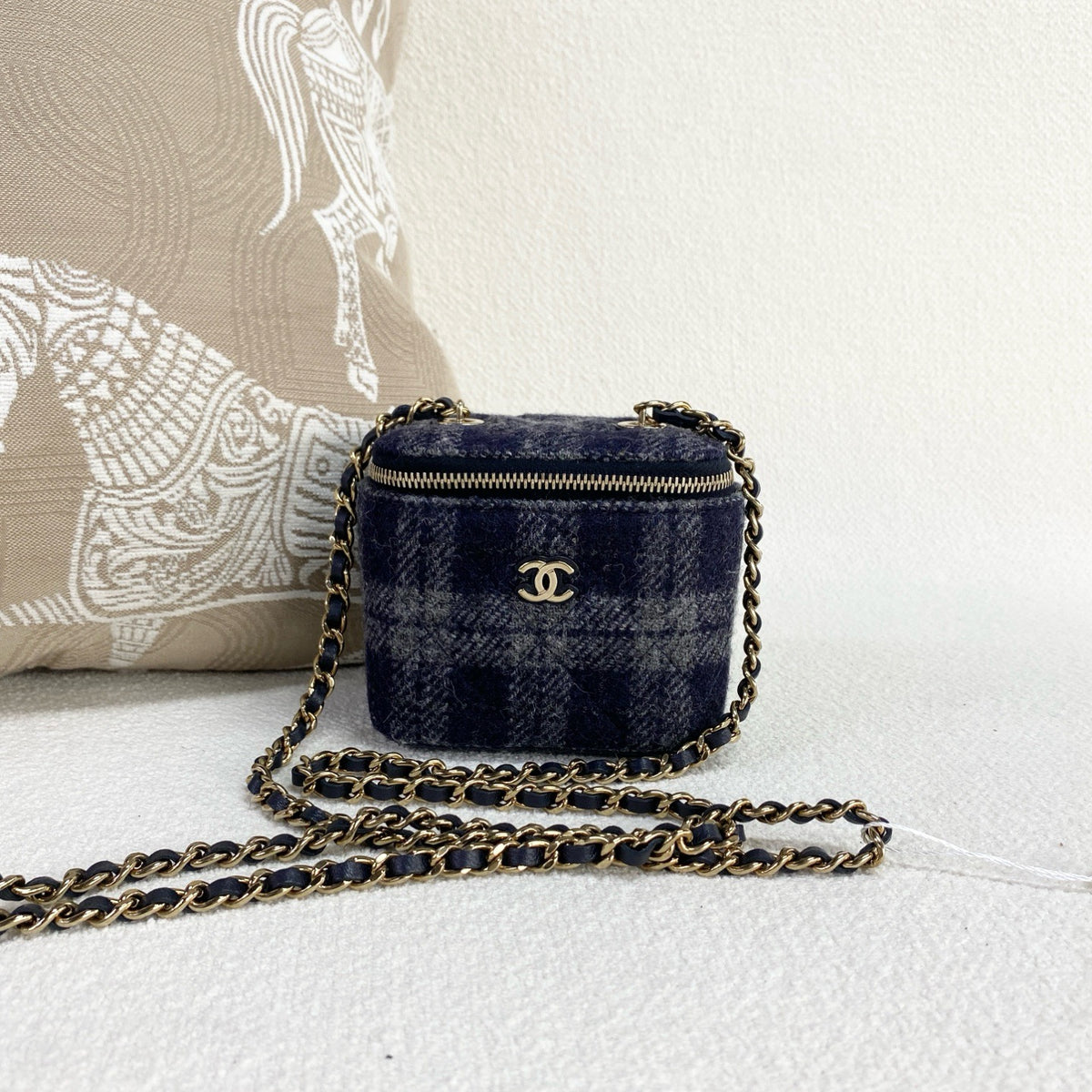 Chanel - Mini Box Bag - Tweed - Blue - (mini)