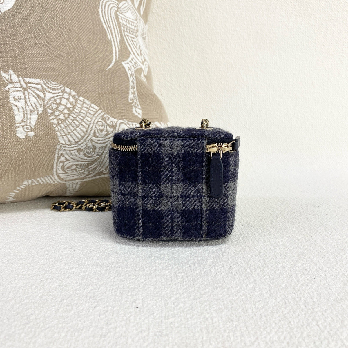 Chanel - Mini Box Bag - Tweed - Blue - (mini)