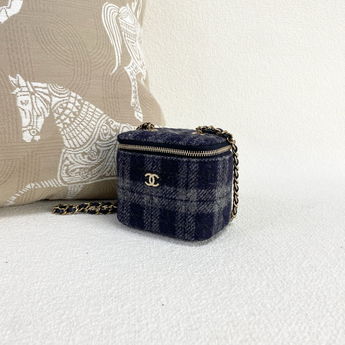 Chanel - Mini Box Bag - Tweed - Blue - (mini)