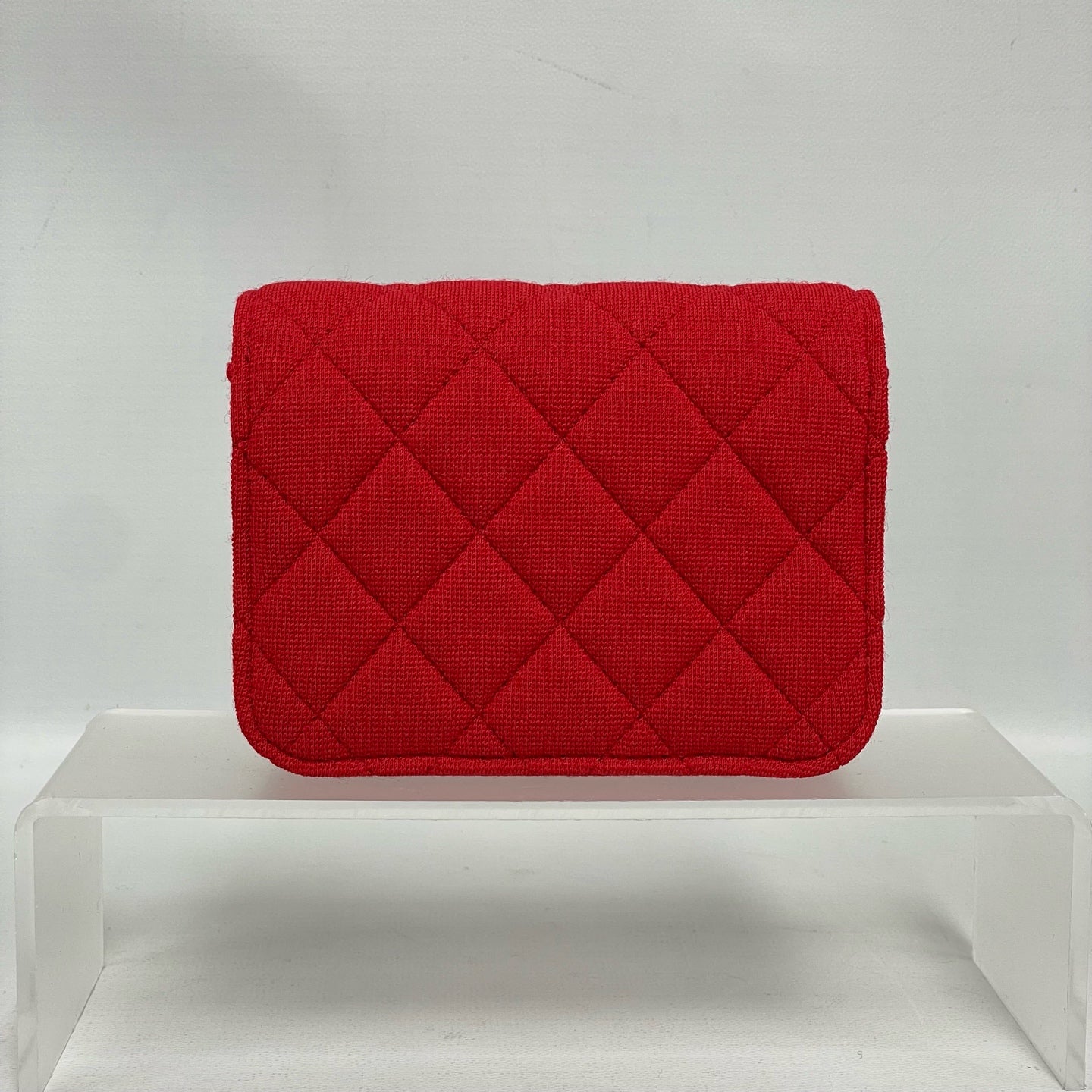 Chanel - Mini Flap Bag - Wool knit fabric - Red with Pink interior - (mini)
