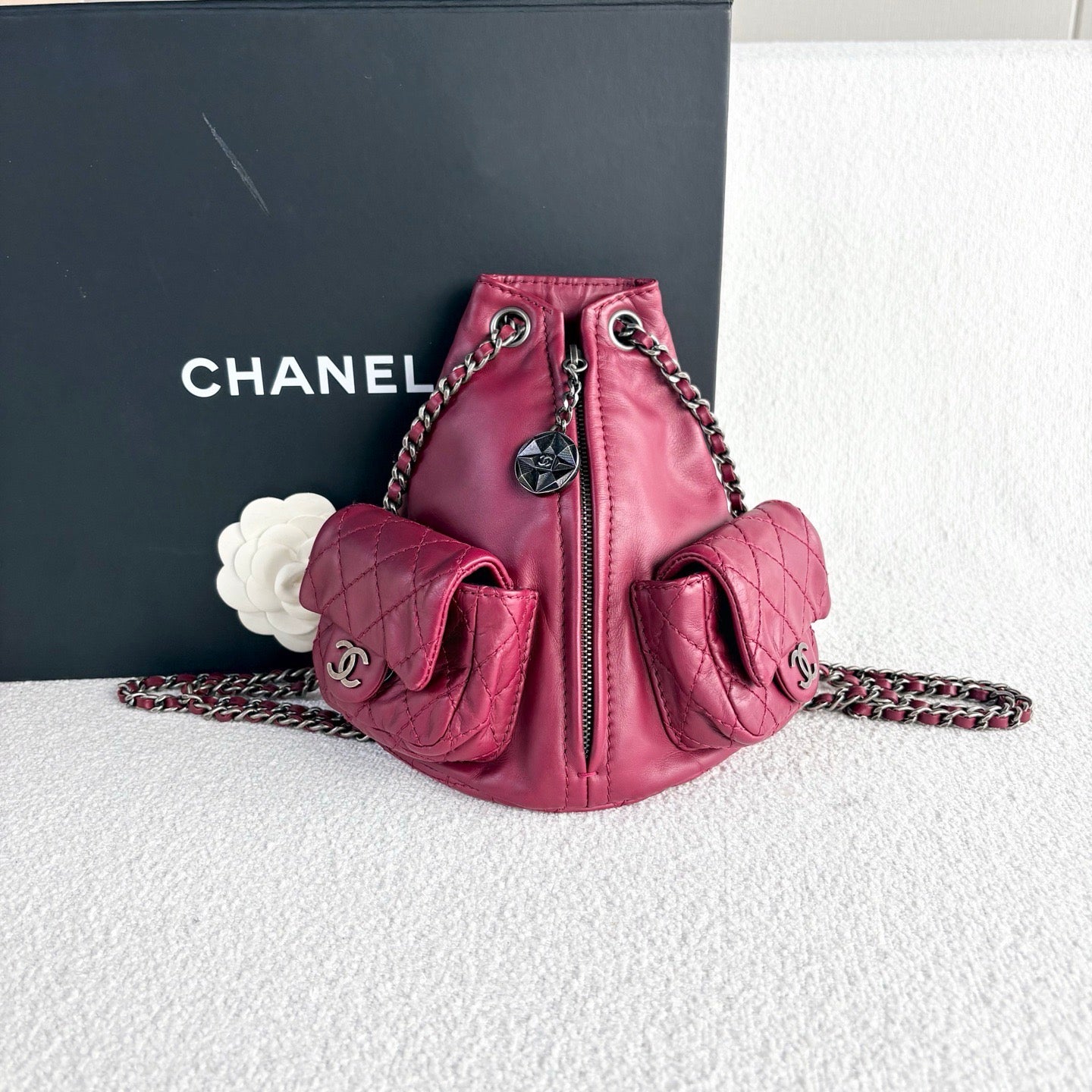 Chanel - Mini Frog Backpack - Leather - Purple - (mini)