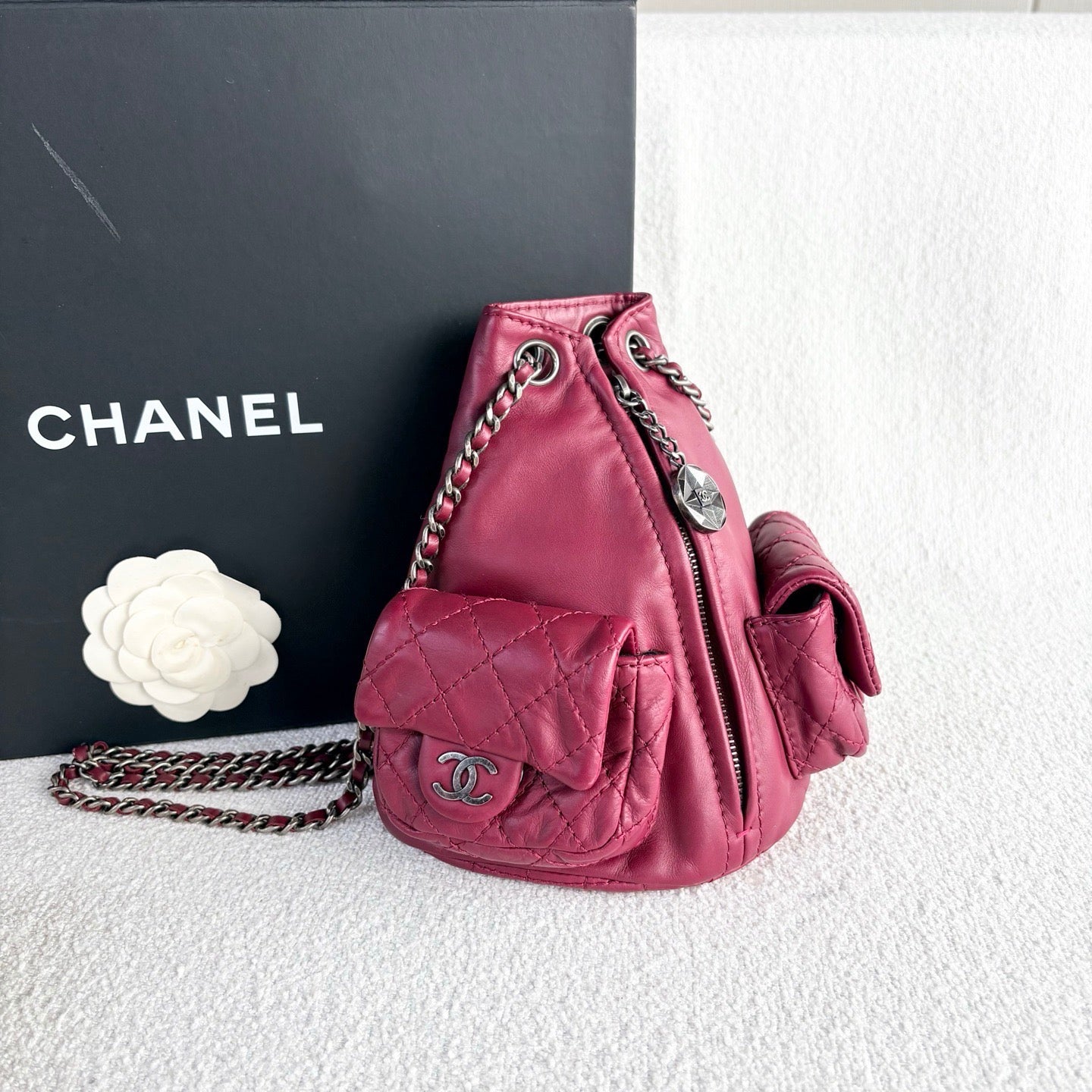 Chanel - Mini Frog Backpack - Leather - Purple - (mini)