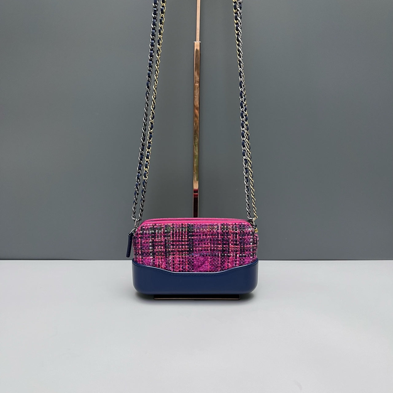 Chanel - Mini Gabrielle WOC - Tweed and Leather - Multicolour with Blue accents - (Mini)