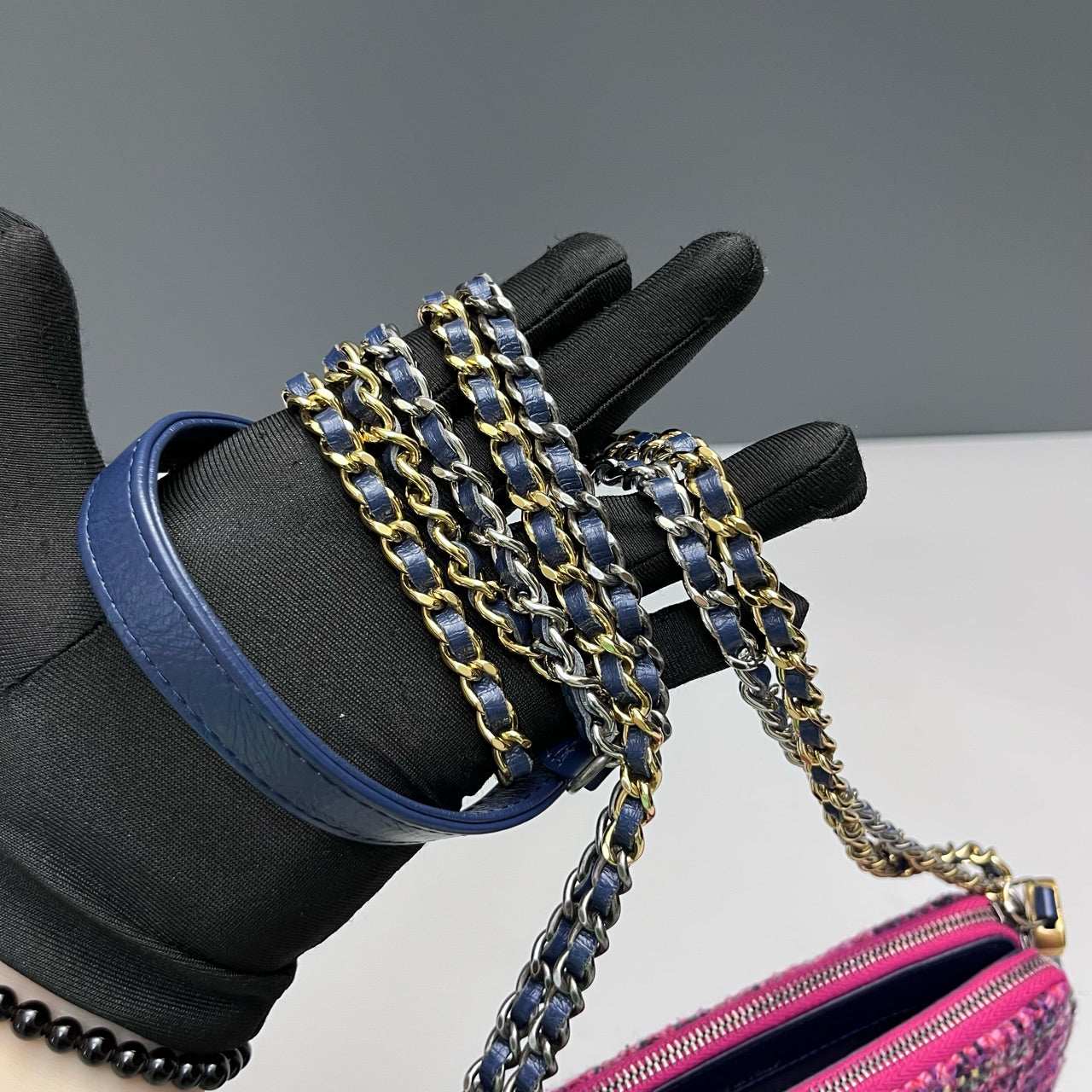 Chanel - Mini Gabrielle WOC - Tweed and Leather - Multicolour with Blue accents - (Mini)