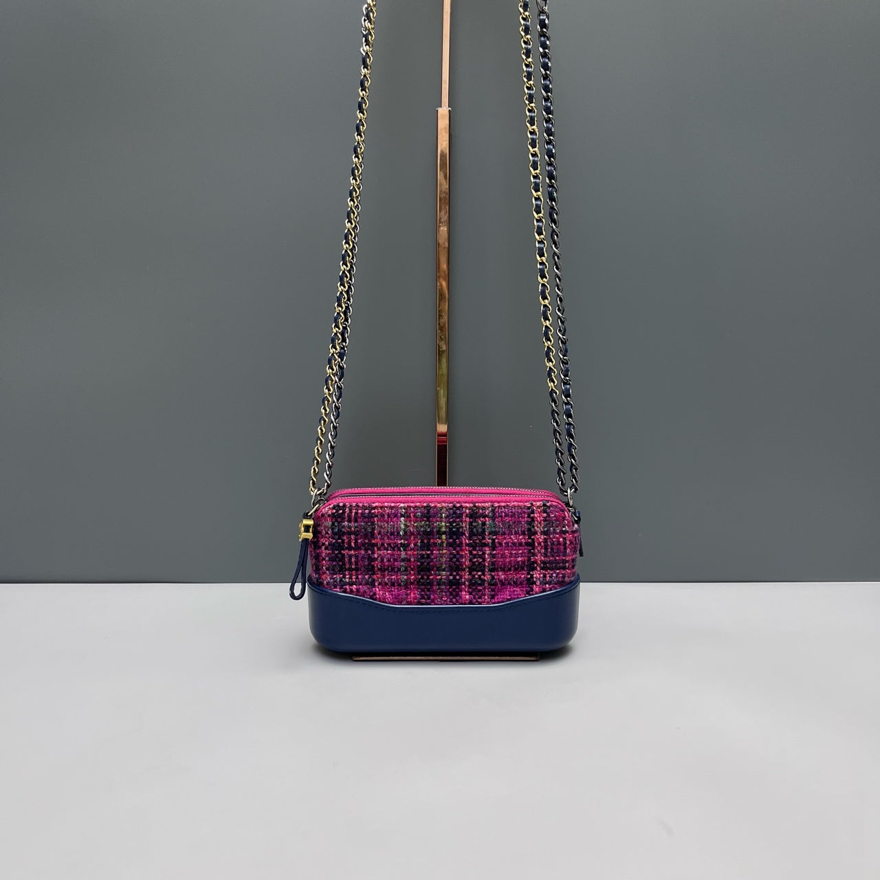 Chanel - Mini Gabrielle WOC - Tweed and Leather - Multicolour with Blue accents - (Mini)