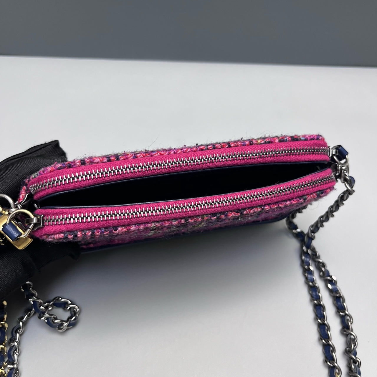 Chanel - Mini Gabrielle WOC - Tweed and Leather - Multicolour with Blue accents - (Mini)