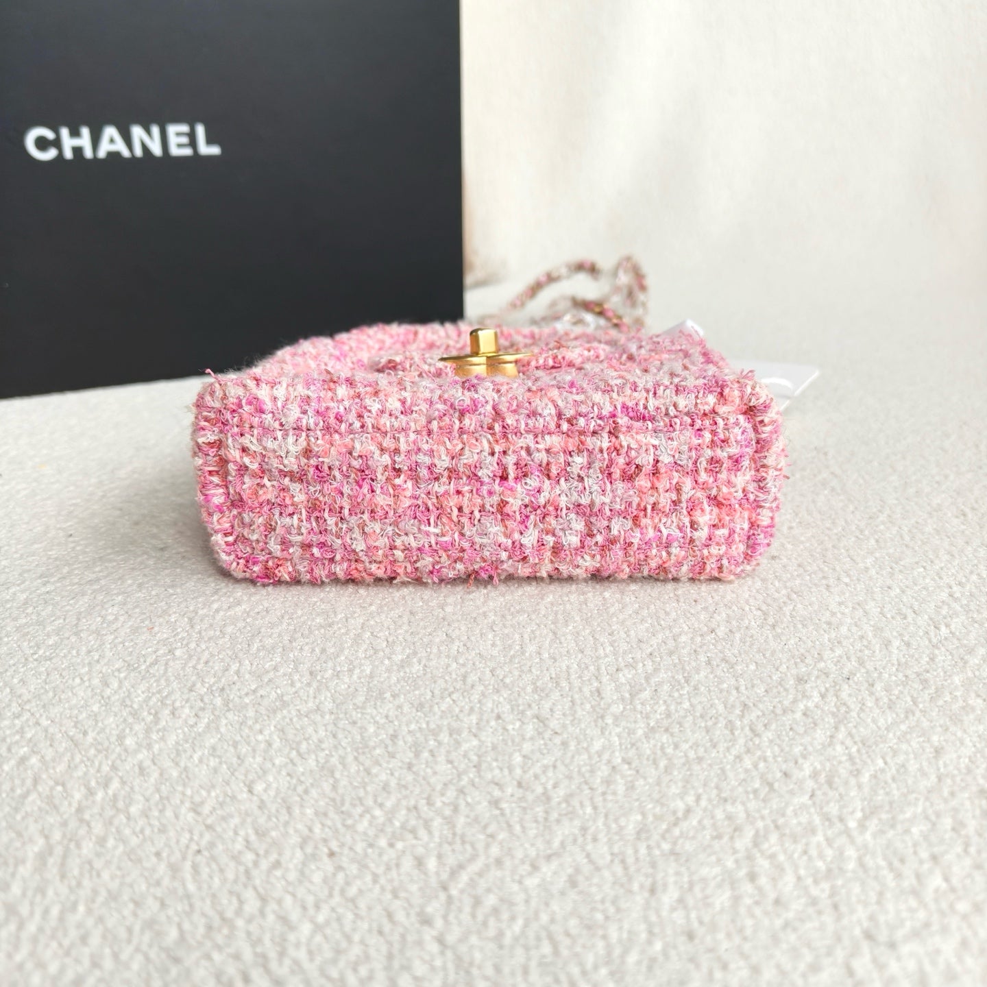 Chanel - Mini Kelly Chain Bag - Tweed - Pink - (mini)