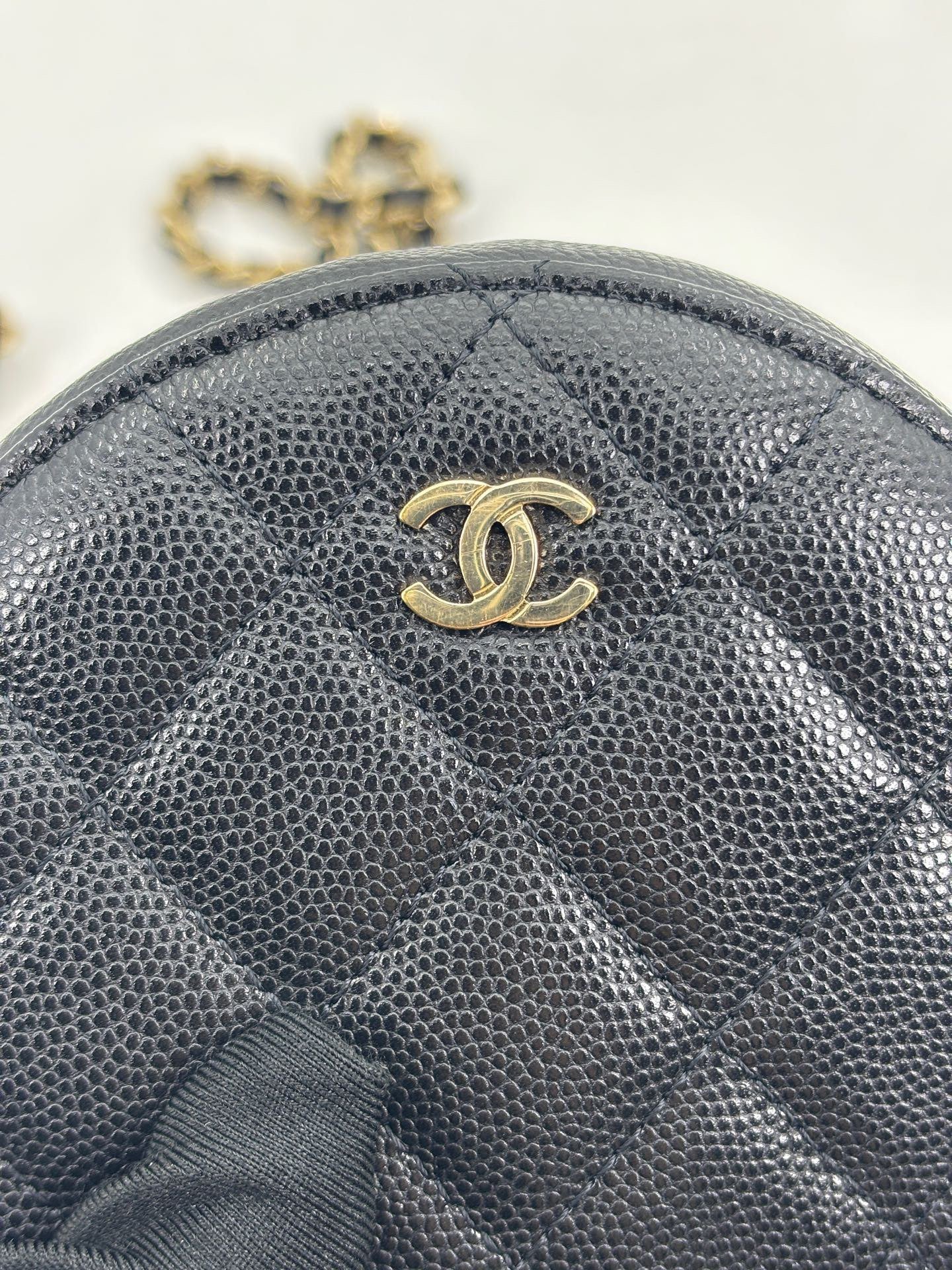 Chanel - Mini Round Bag - Caviar leather - Black - (mini)