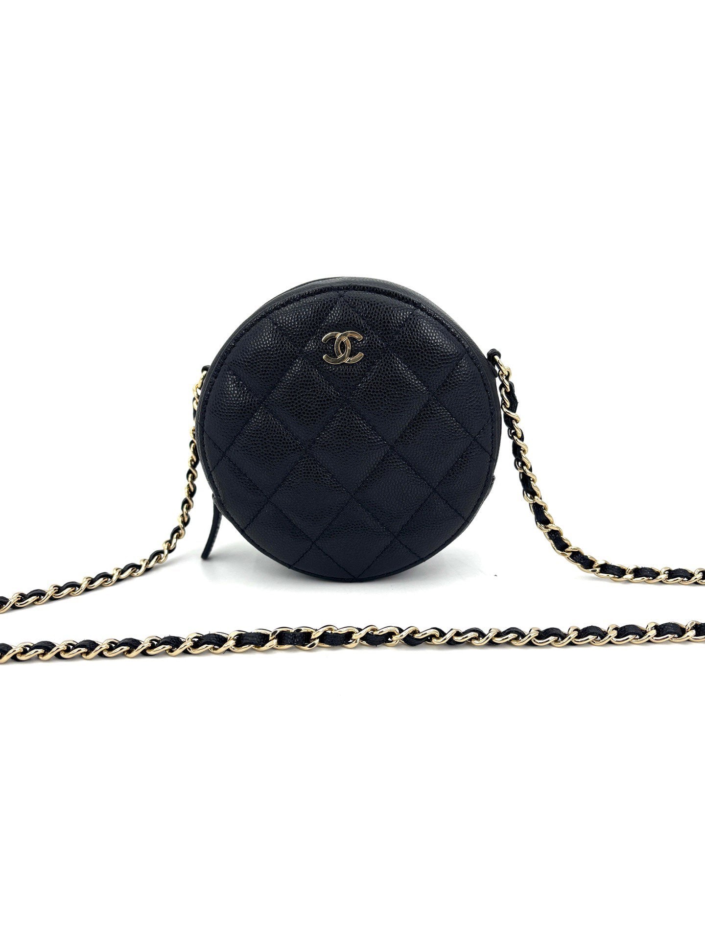 Chanel - Mini Round Bag - Caviar leather - Black - (mini)