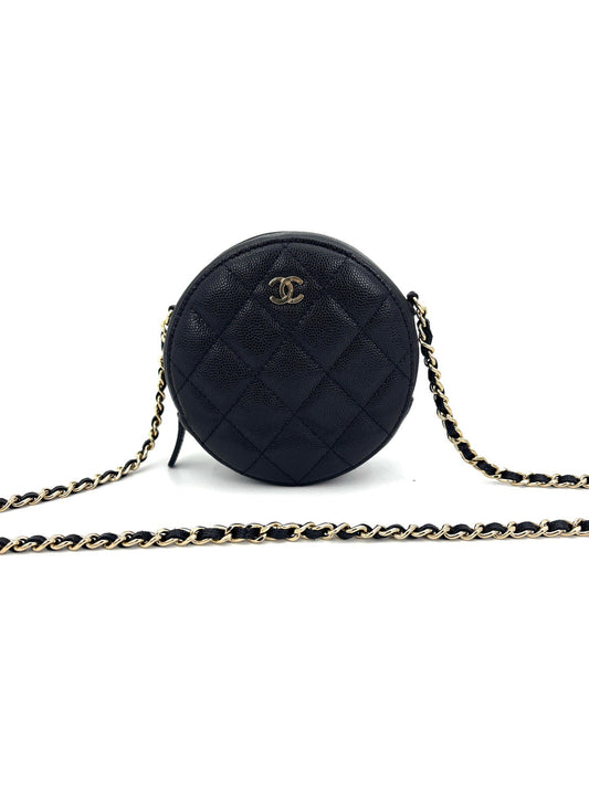 Chanel - Mini Round Bag - Caviar leather - Black - (mini)