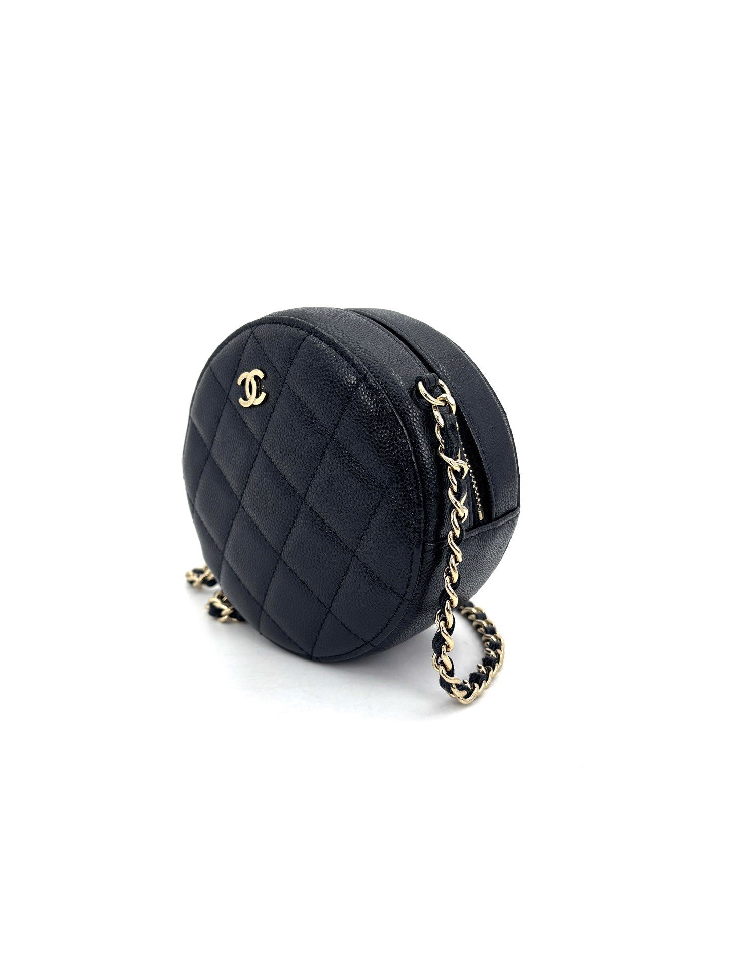 Chanel - Mini Round Bag - Caviar leather - Black - (mini)