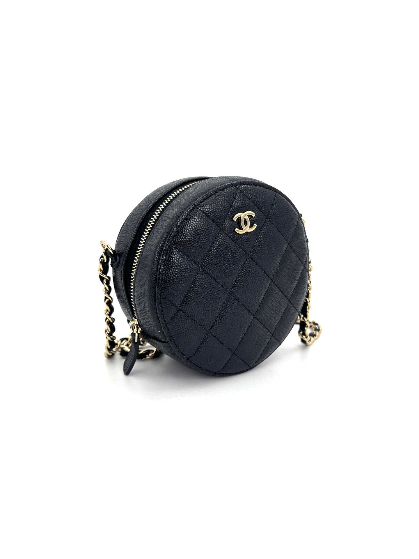 Chanel - Mini Round Bag - Caviar leather - Black - (mini)