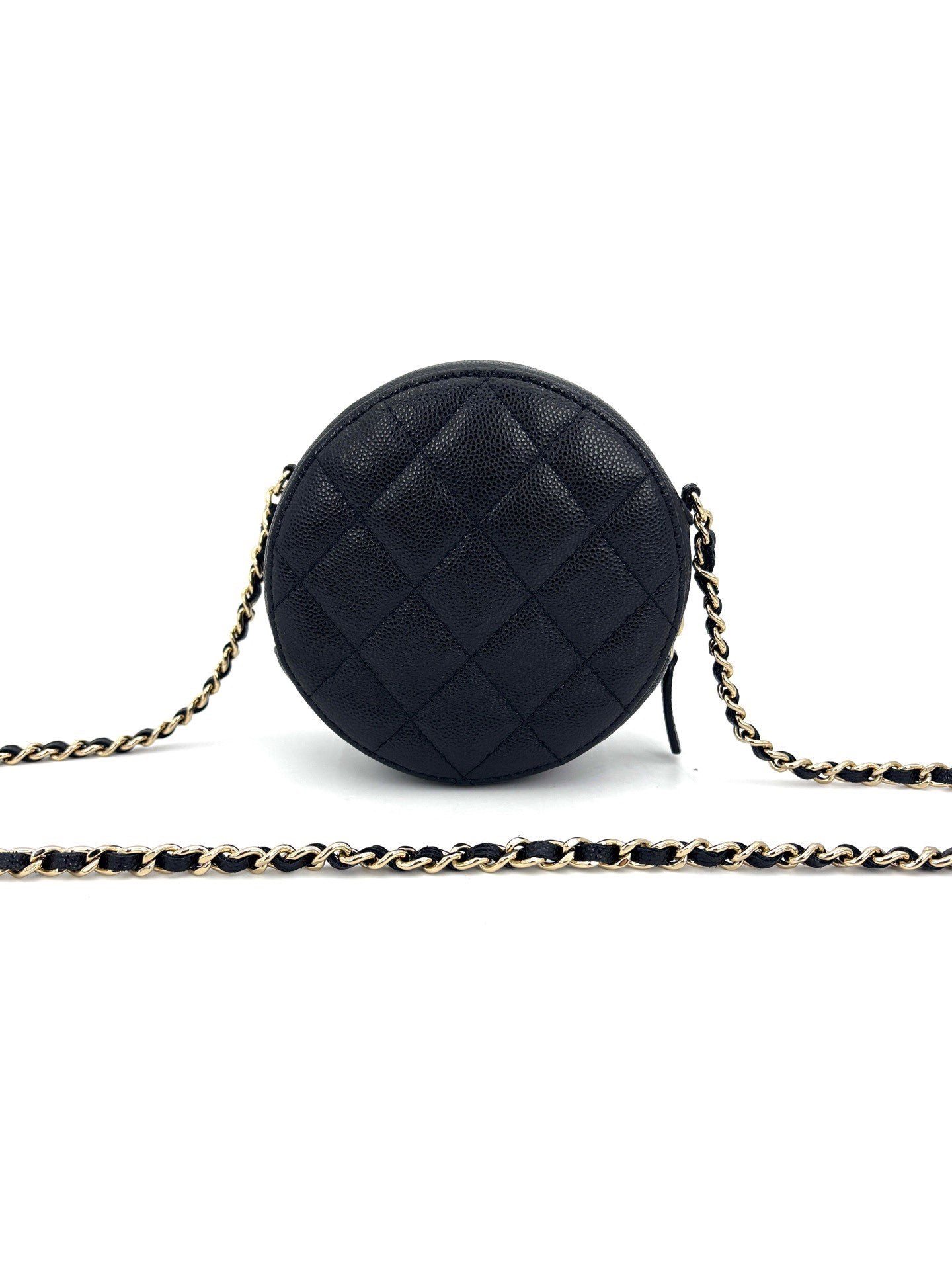 Chanel - Mini Round Bag - Caviar leather - Black - (mini)