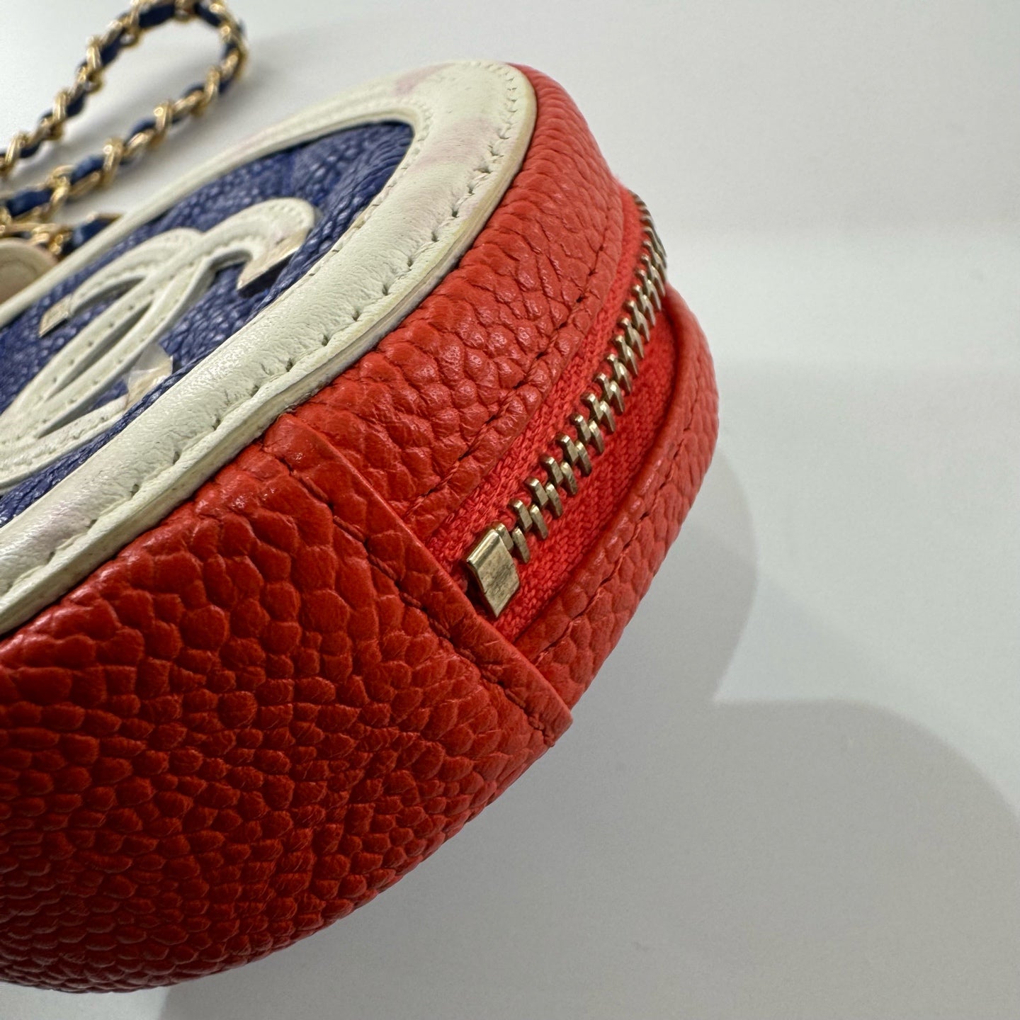 Chanel - Mini Round Coin Purse - Caviar leather and smooth leather - Multicolour - (mini)
