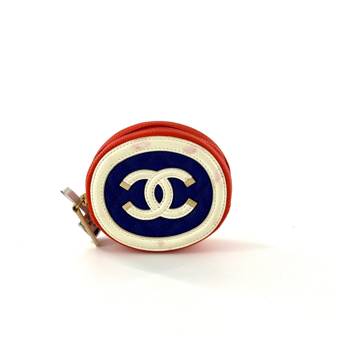 Chanel - Mini Round Coin Purse - Caviar leather and smooth leather - Multicolour - (mini)