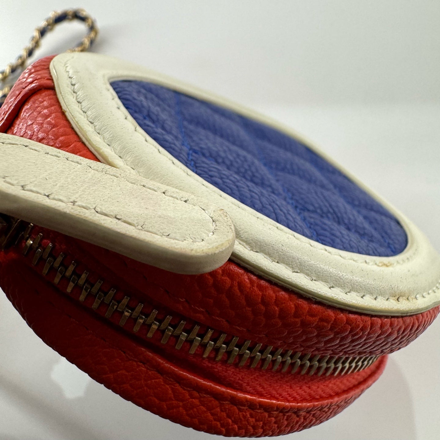 Chanel - Mini Round Coin Purse - Caviar leather and smooth leather - Multicolour - (mini)