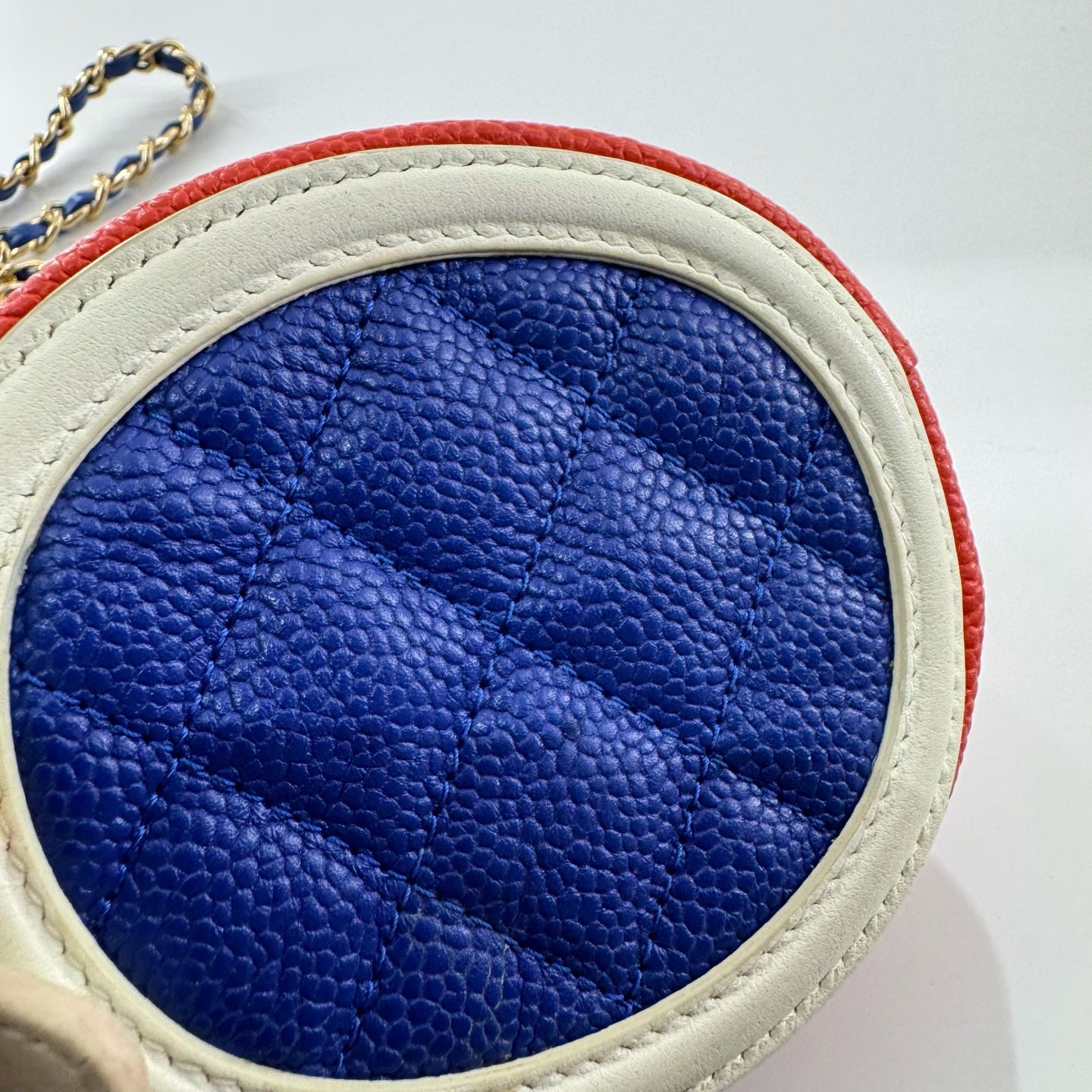 Chanel - Mini Round Coin Purse - Caviar leather and smooth leather - Multicolour - (mini)