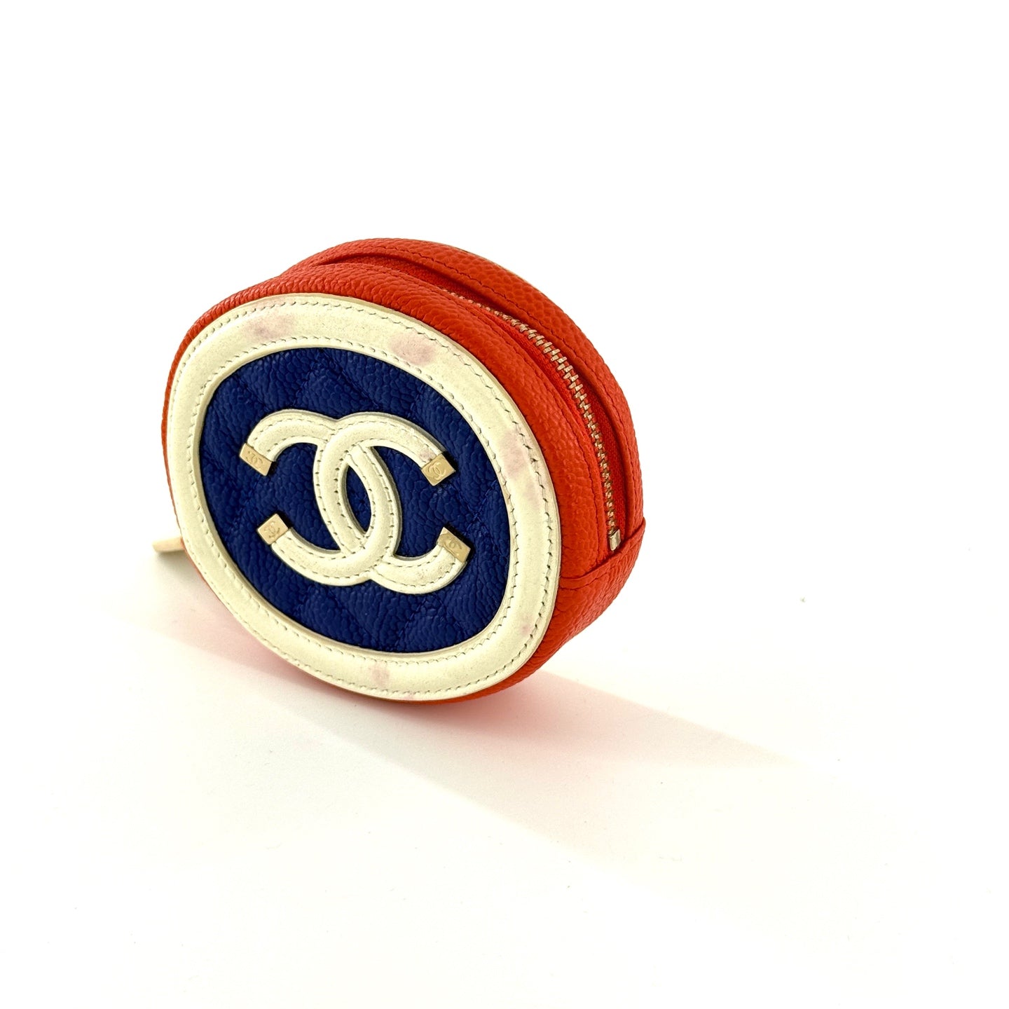 Chanel - Mini Round Coin Purse - Caviar leather and smooth leather - Multicolour - (mini)