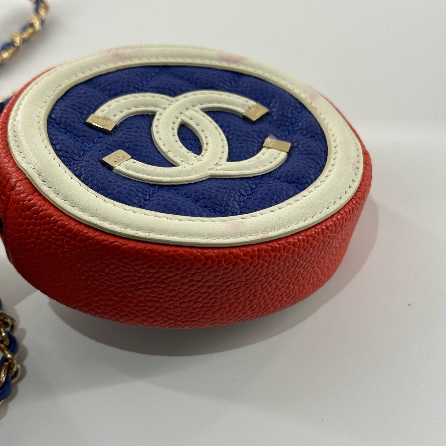 Chanel - Mini Round Coin Purse - Caviar leather and smooth leather - Multicolour - (mini)