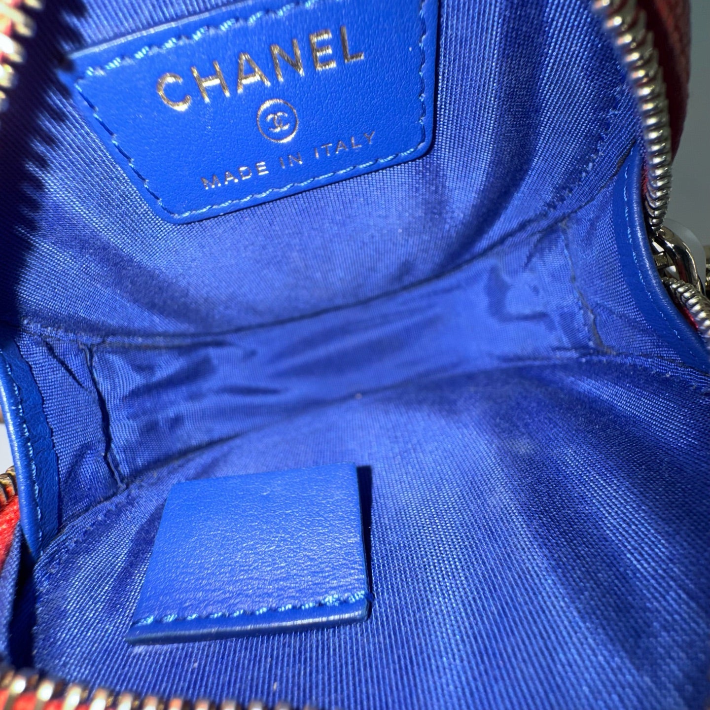 Chanel - Mini Round Coin Purse - Caviar leather and smooth leather - Multicolour - (mini)