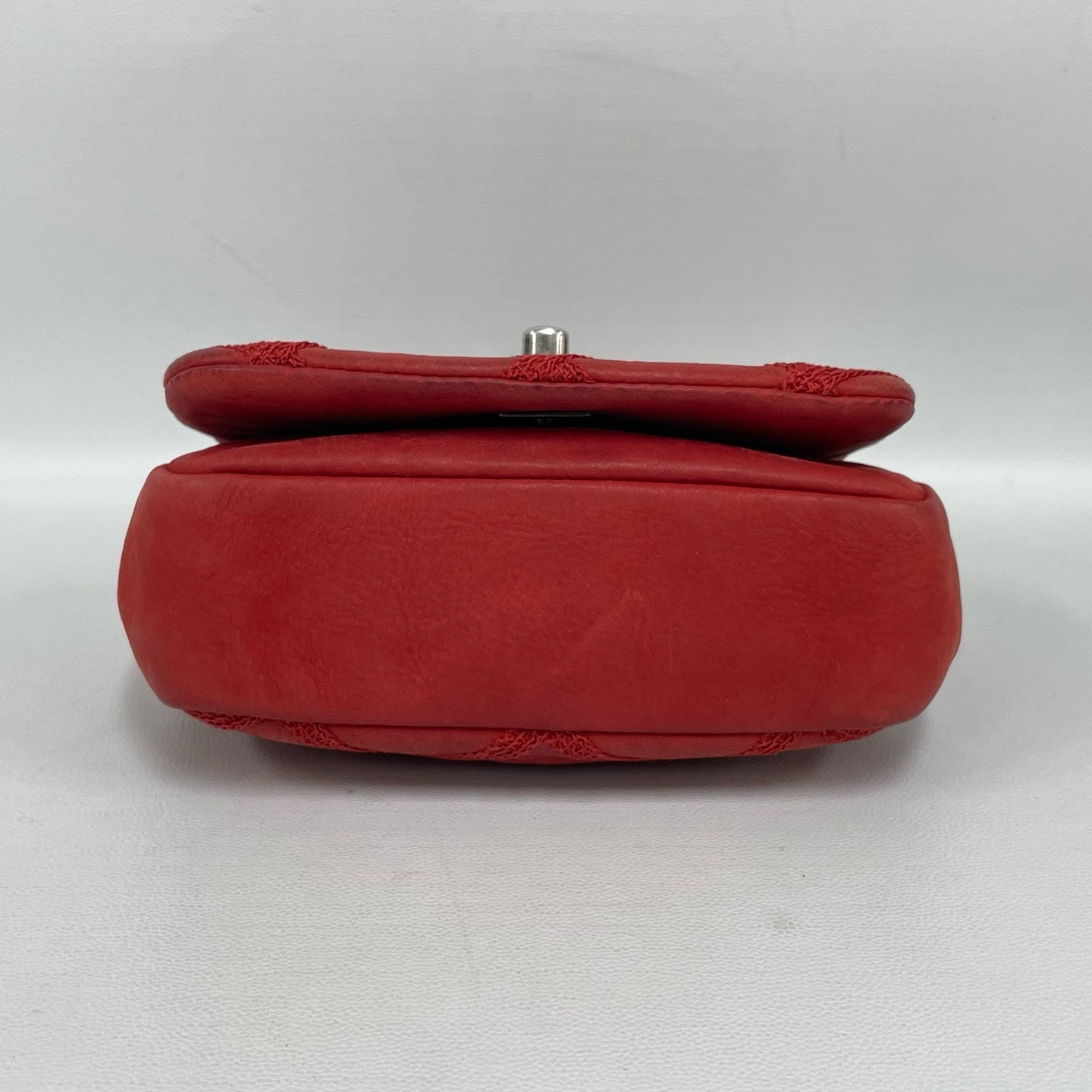 Chanel - Mini Square Flap (CF) - Distressed lambskin leather - Red - (Mini)