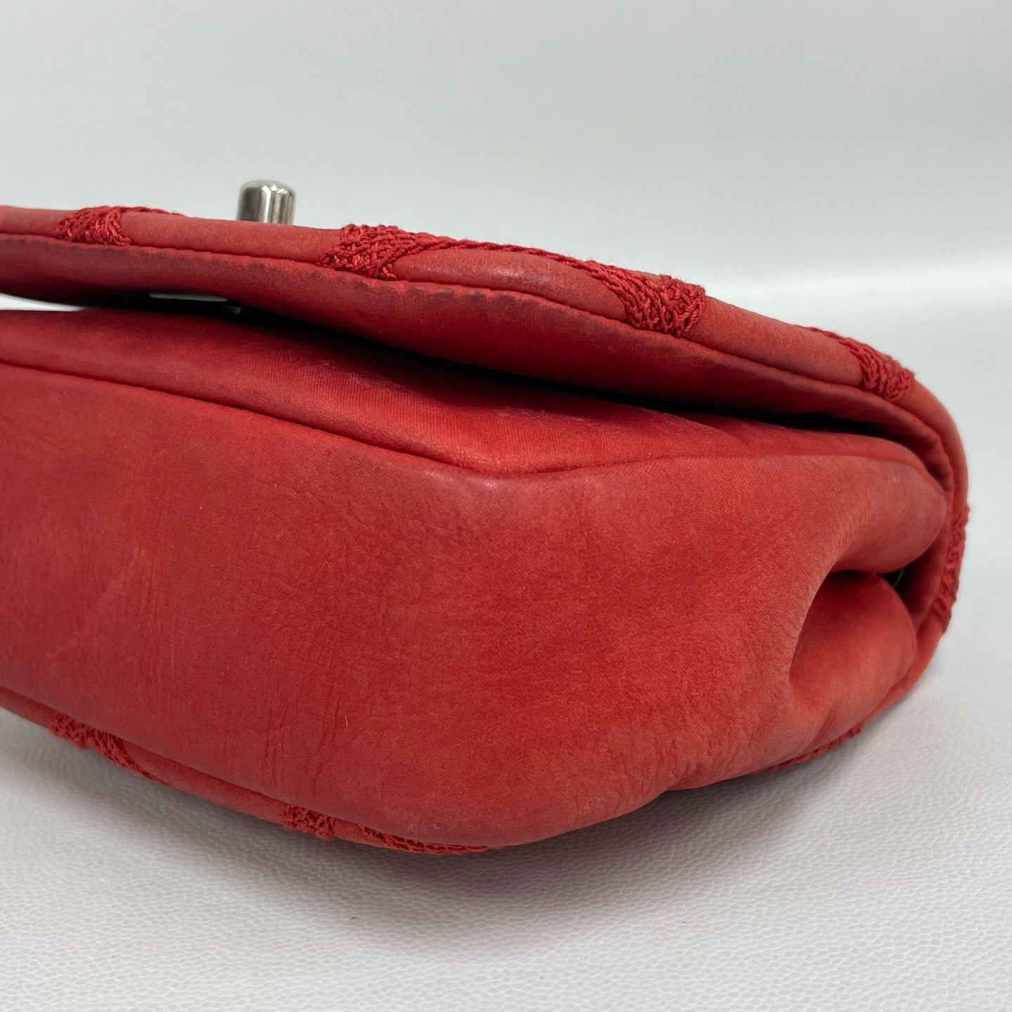 Chanel - Mini Square Flap (CF) - Distressed lambskin leather - Red - (Mini)