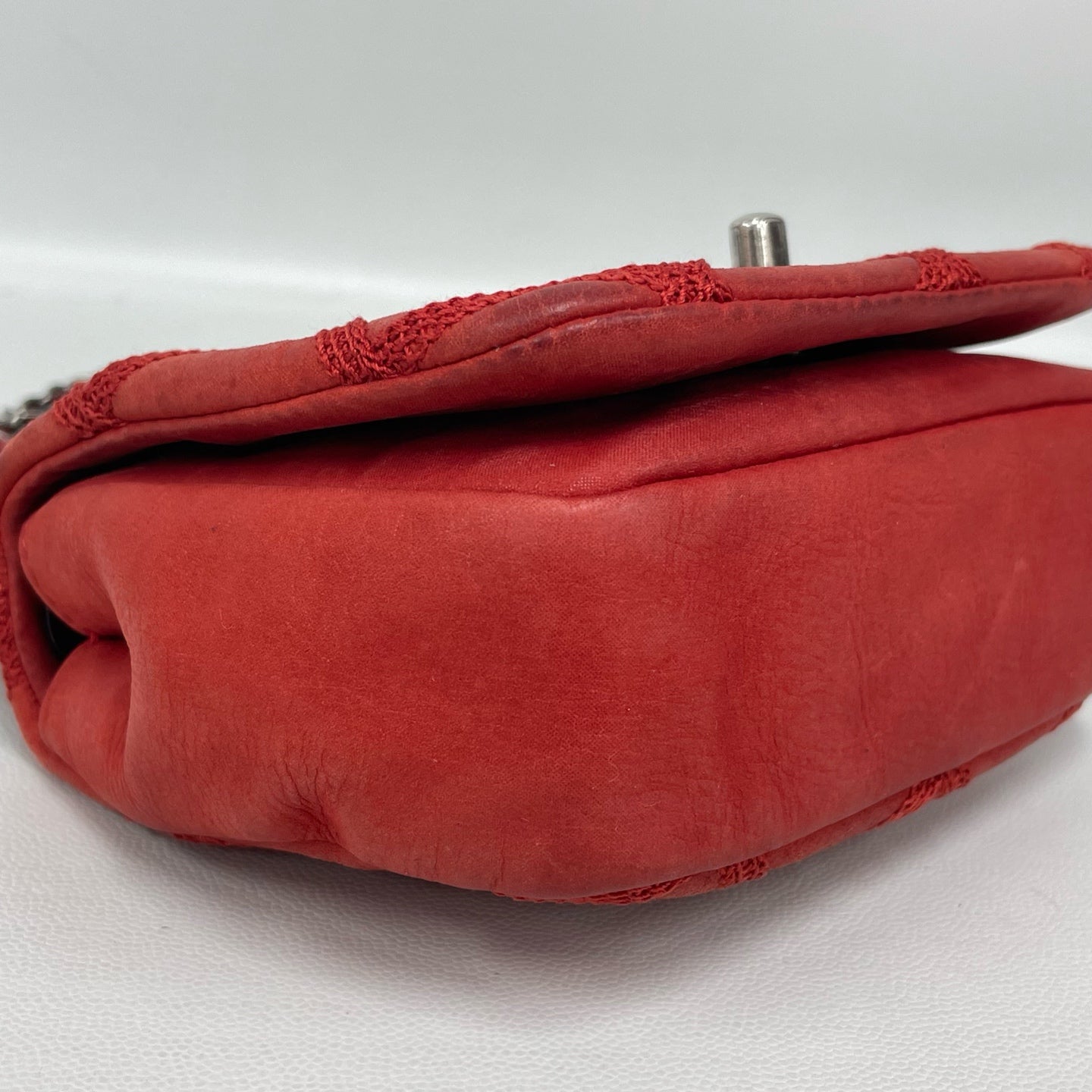 Chanel - Mini Square Flap (CF) - Distressed lambskin leather - Red - (Mini)