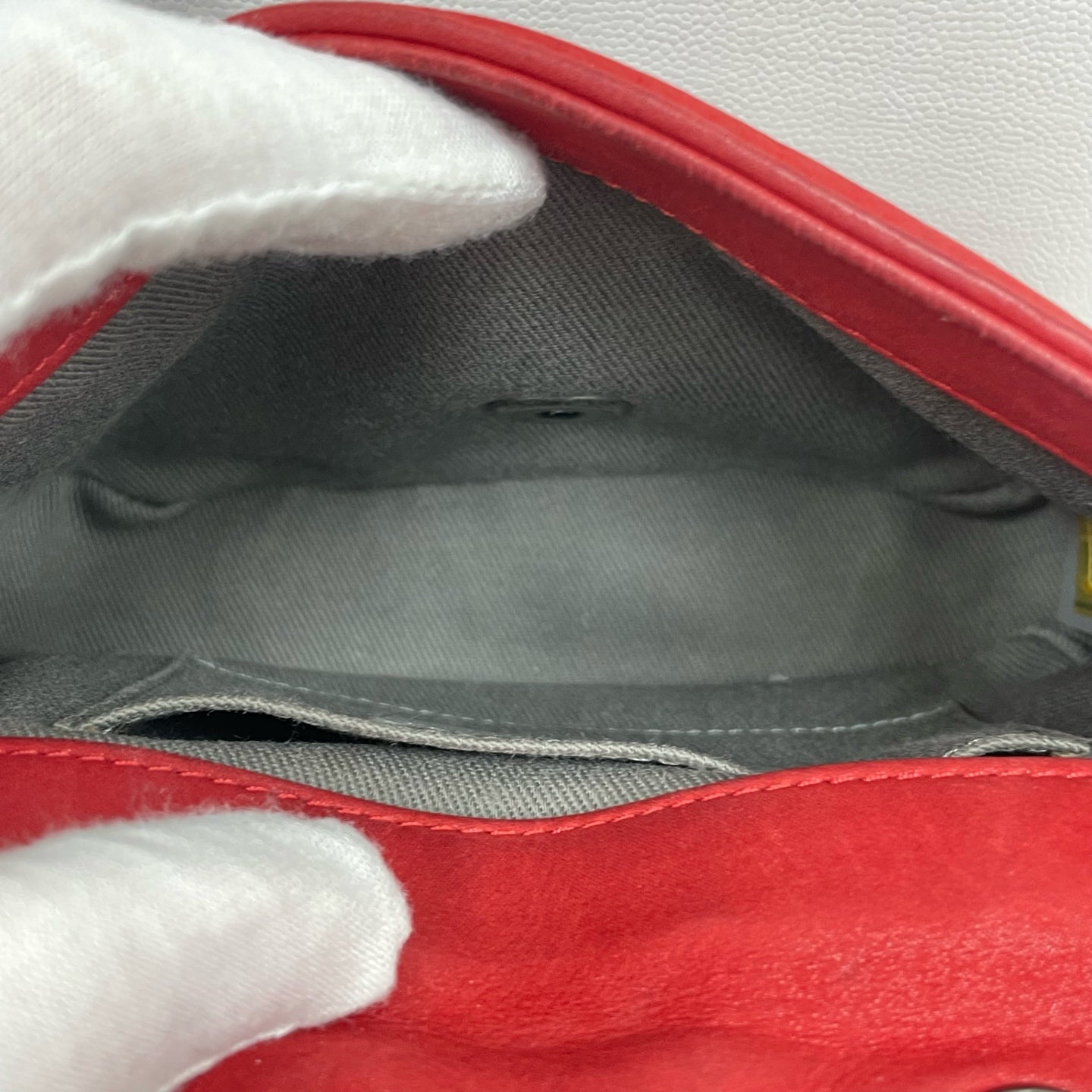 Chanel - Mini Square Flap (CF) - Distressed lambskin leather - Red - (Mini)