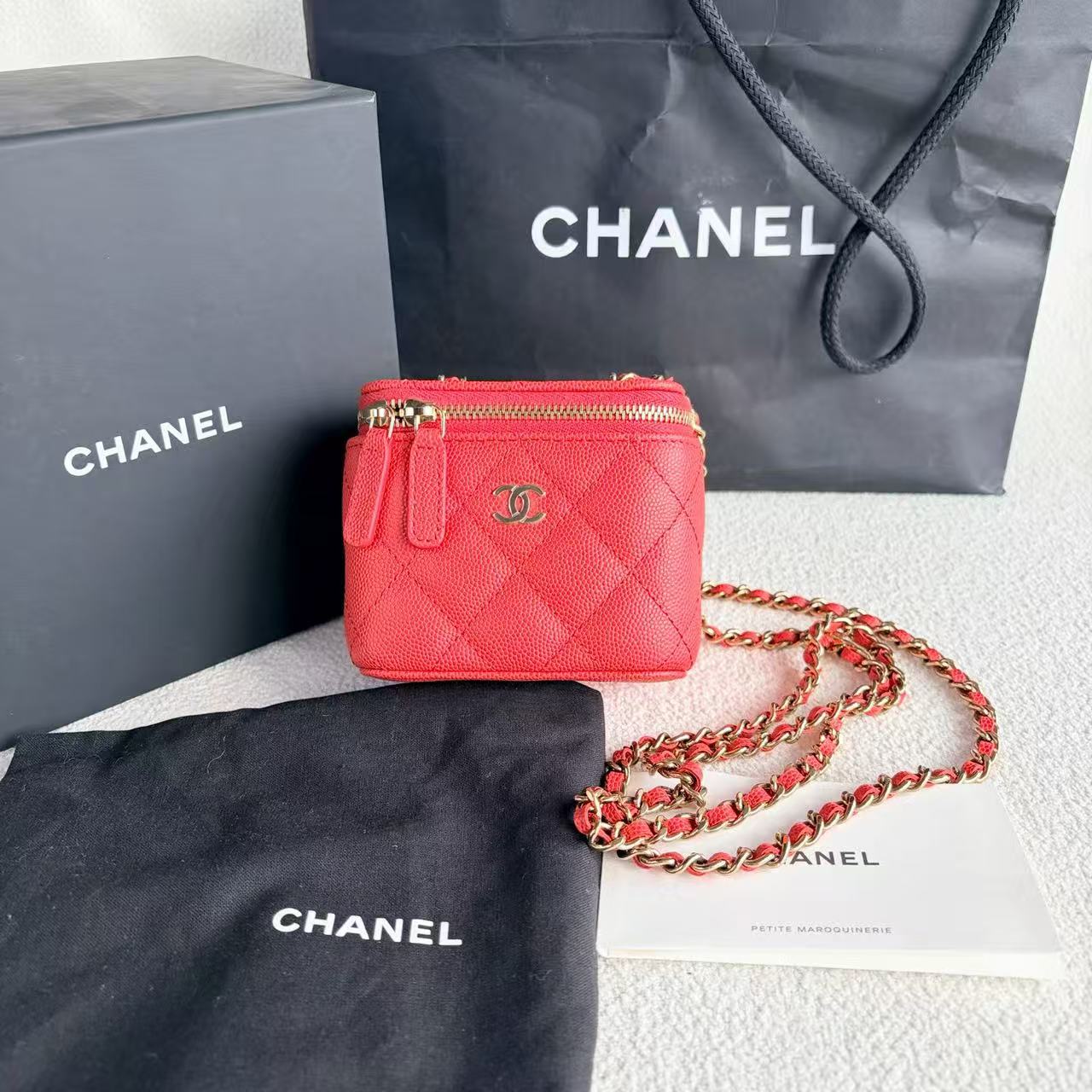 Chanel - Mini Vanity Case - Caviar leather - Red - (mini)