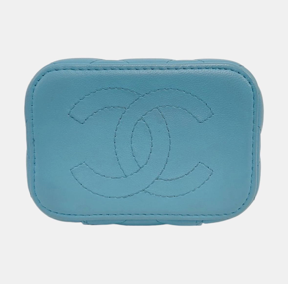 Chanel - Mini Vanity Case - Leather - Blue - (mini)