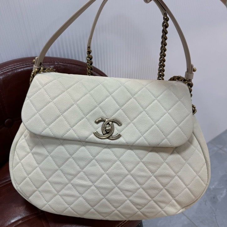 Chanel - Mumbai Airport 2Way Flap Bag - Leather - Beige - (large)