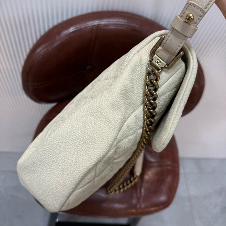 Chanel - Mumbai Airport 2Way Flap Bag - Leather - Beige - (large)