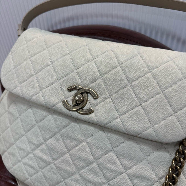 Chanel - Mumbai Airport 2Way Flap Bag - Leather - Beige - (large)