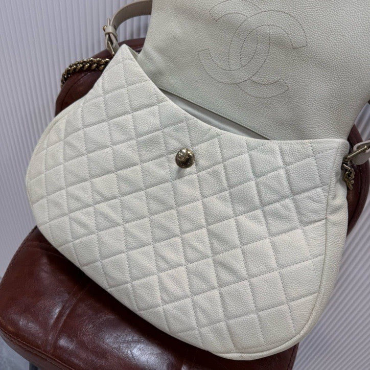 Chanel - Mumbai Airport 2Way Flap Bag - Leather - Beige - (large)