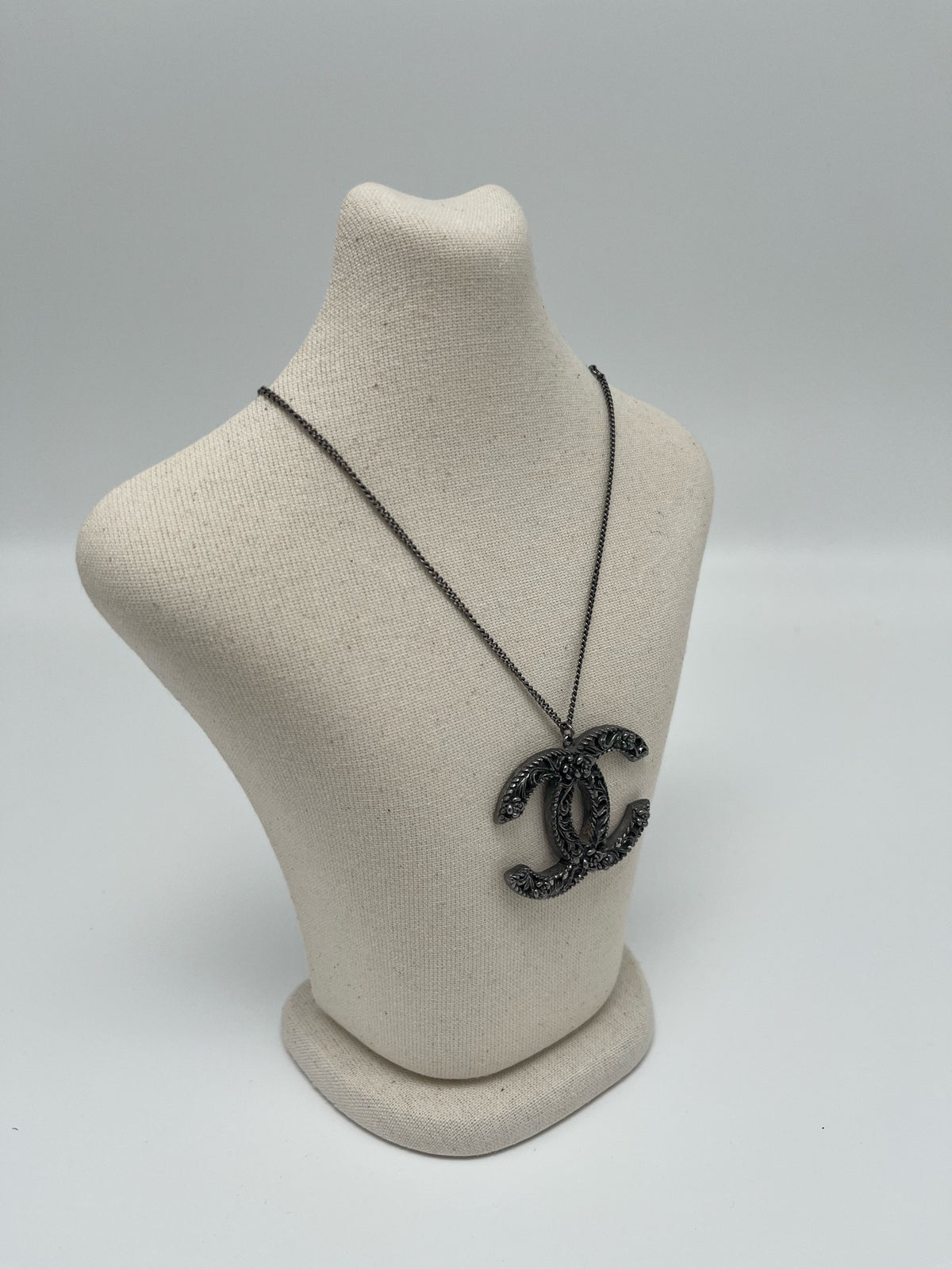 Chanel - Other - Base metal with a blackened silver-tone finish; exact alloy unknown. - Black