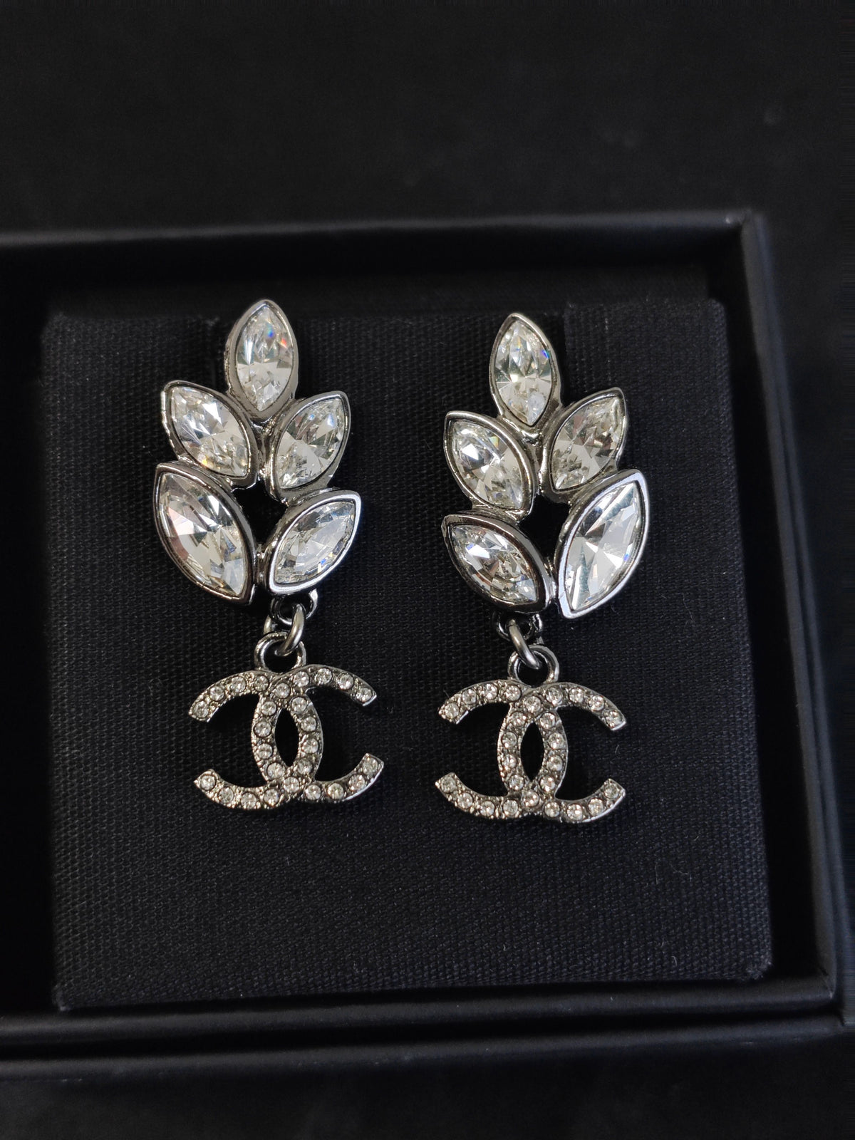 Chanel - Other - Base metal with crystal embellishments. - Silver