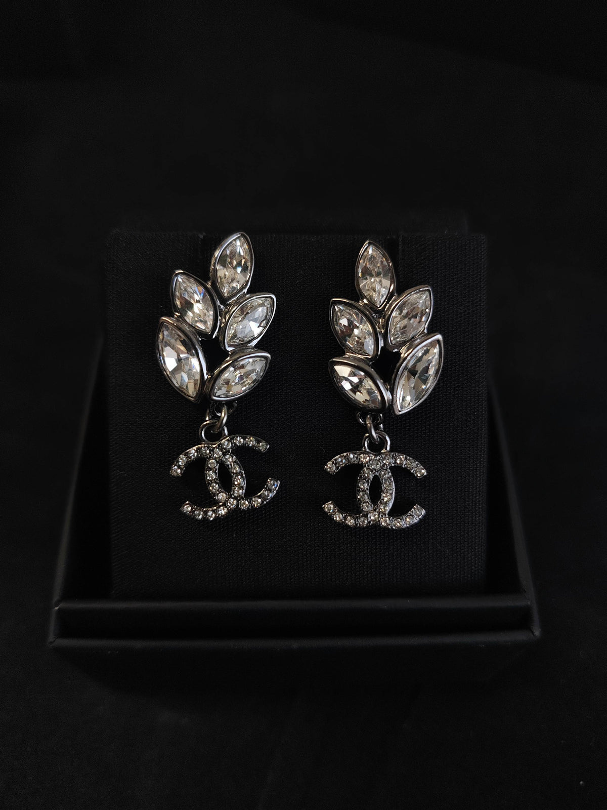 Chanel - Other - Base metal with crystal embellishments. - Silver