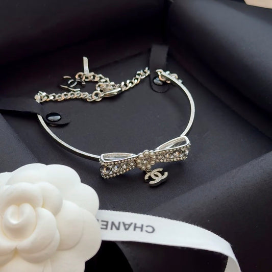Chanel - Other - Base metal with glass crystals and imitation pearls - Silver - (23 cm)