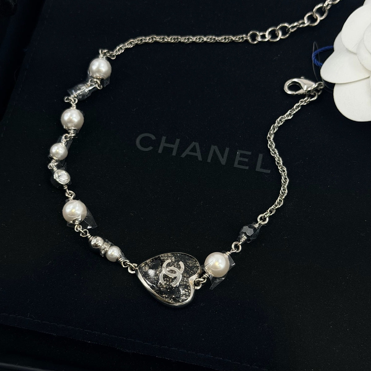 Chanel - Other - Chanel costume jewellery commonly uses base-metal alloy with glass elements and imitation pearls; exact composition is not confirmed. - Multicolour