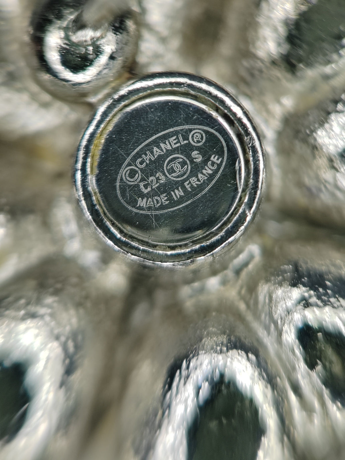 Chanel - Other - Clear rhinestone embellishments; mixed silver-tone and gold-tone finish. - Silver