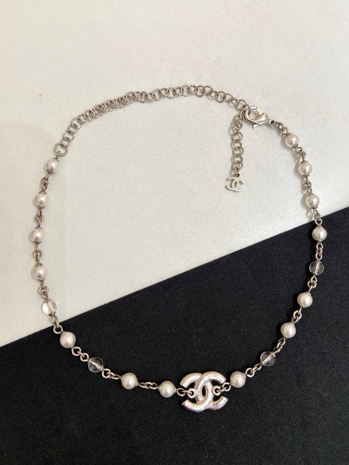 Chanel - Other - Costume-jewellery base metal with faux pearls, glass crystals and white enamel; exact composition is unverified. - White